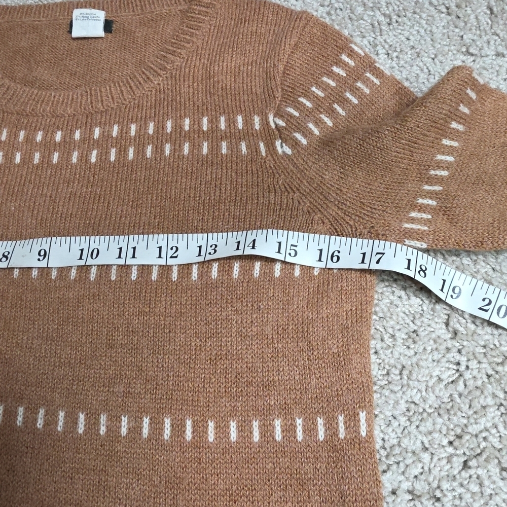 J.Crew Alpine Embroidered Alpaca Wool Blend Light pullover sweater Size S - Picture 6 of 8